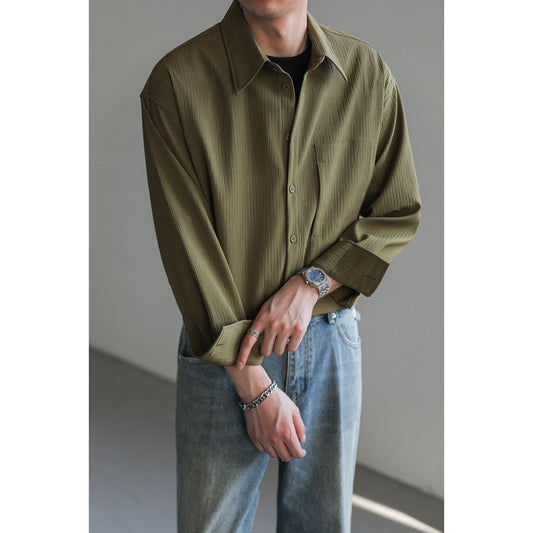 Men's Korean-style Loose Long-sleeved Shirt