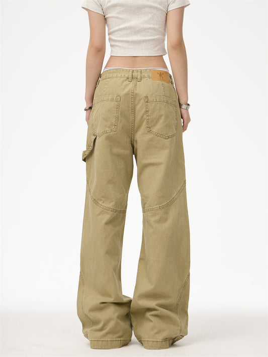 Paratrooper Washed Distressed Straight Deconstructed Vibe Casual Jeans