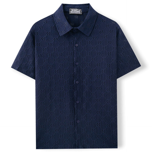 Hollow Jacquard Summer Casual Short Sleeve