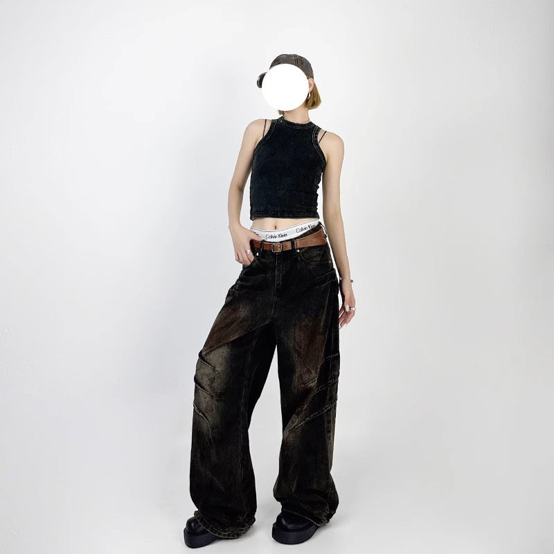 American-style Retro Loose Straight Jeans