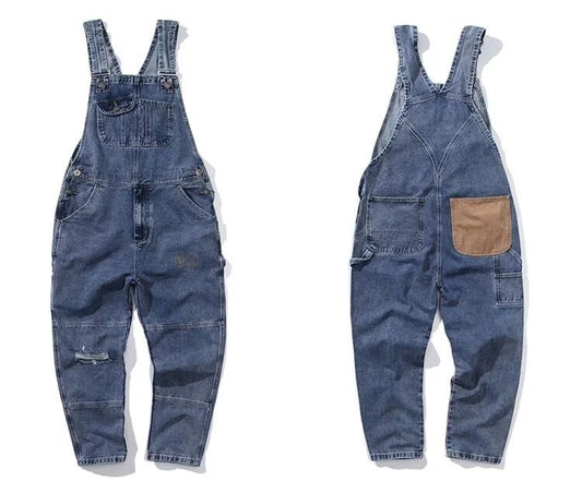 Fashion Men's Straight Cargo Suspender Jumpsuit