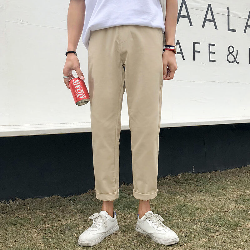 Men's Korean-style Casual Pure Color All-matching Overalls