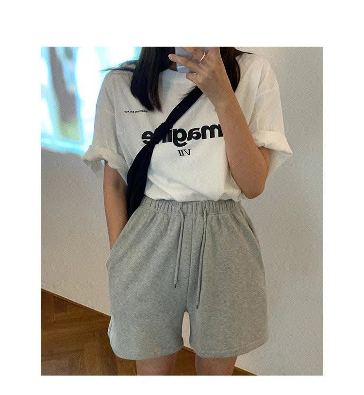 Loose Korean Letter T-shirt Top