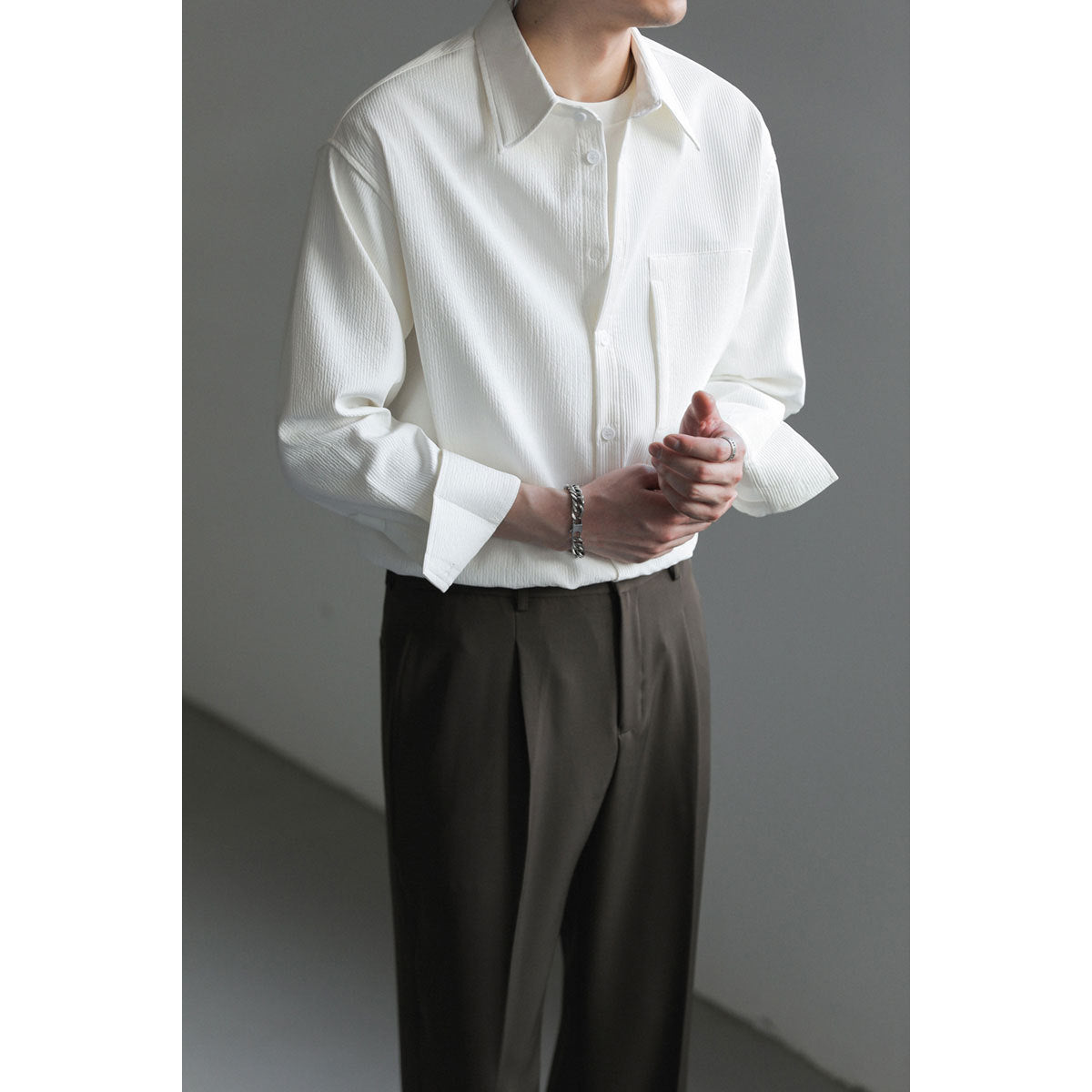 Men's Korean-style Loose Long-sleeved Shirt