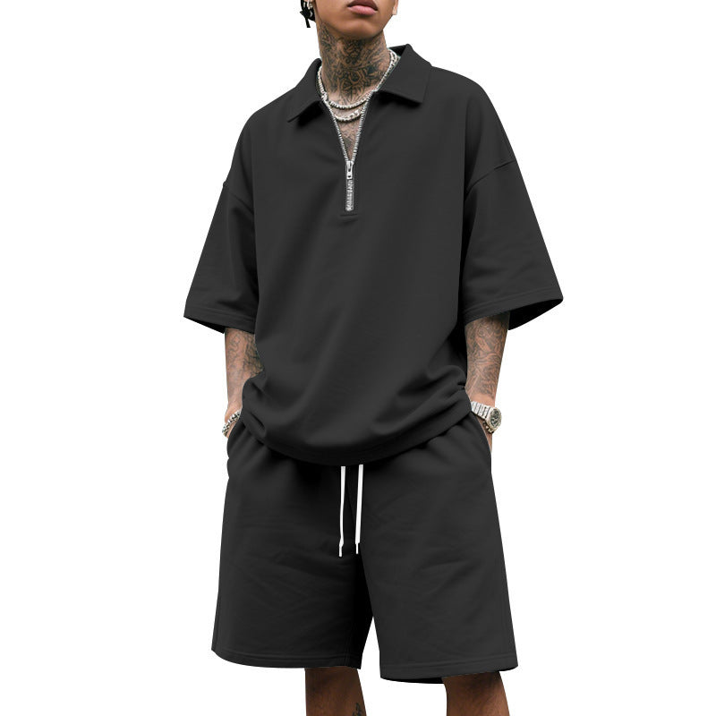 Lapel Suit Men's Summer Two-piece Set Loose