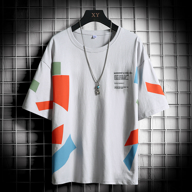 Japanese Loose Men's Half Sleeve Bottoming Top