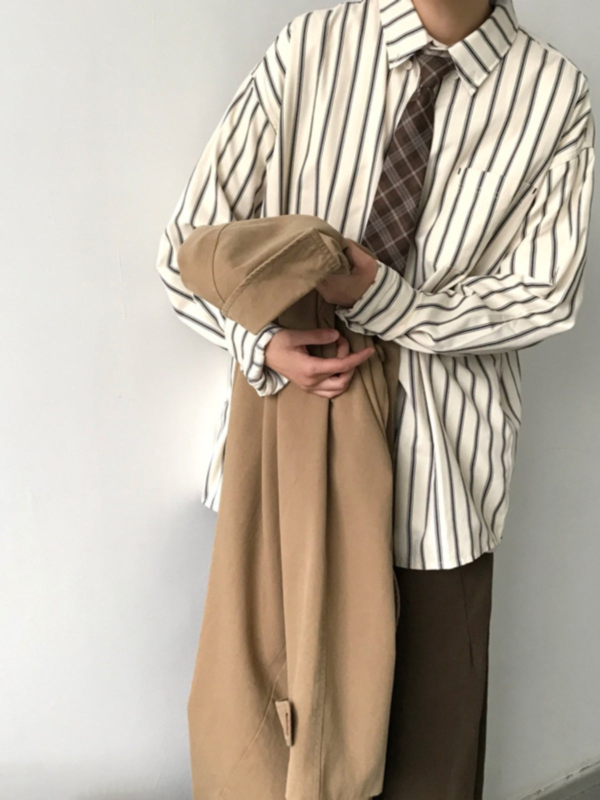 Japanese Vintage Polo Long Sleeve Striped Shirt