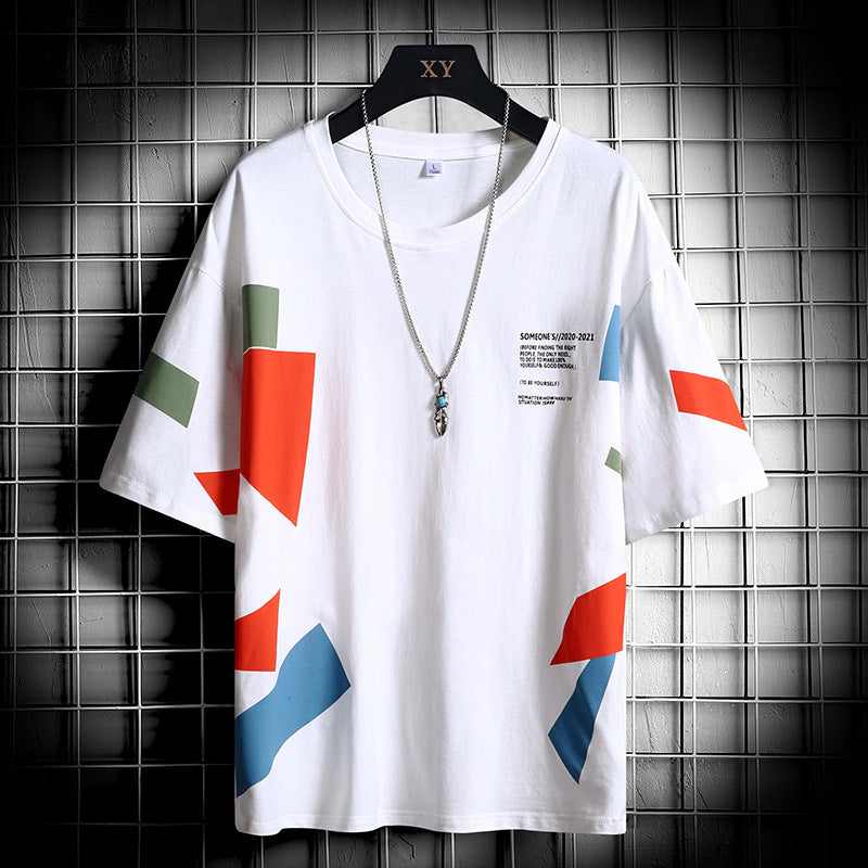 Japanese Loose Men's Half Sleeve Bottoming Top