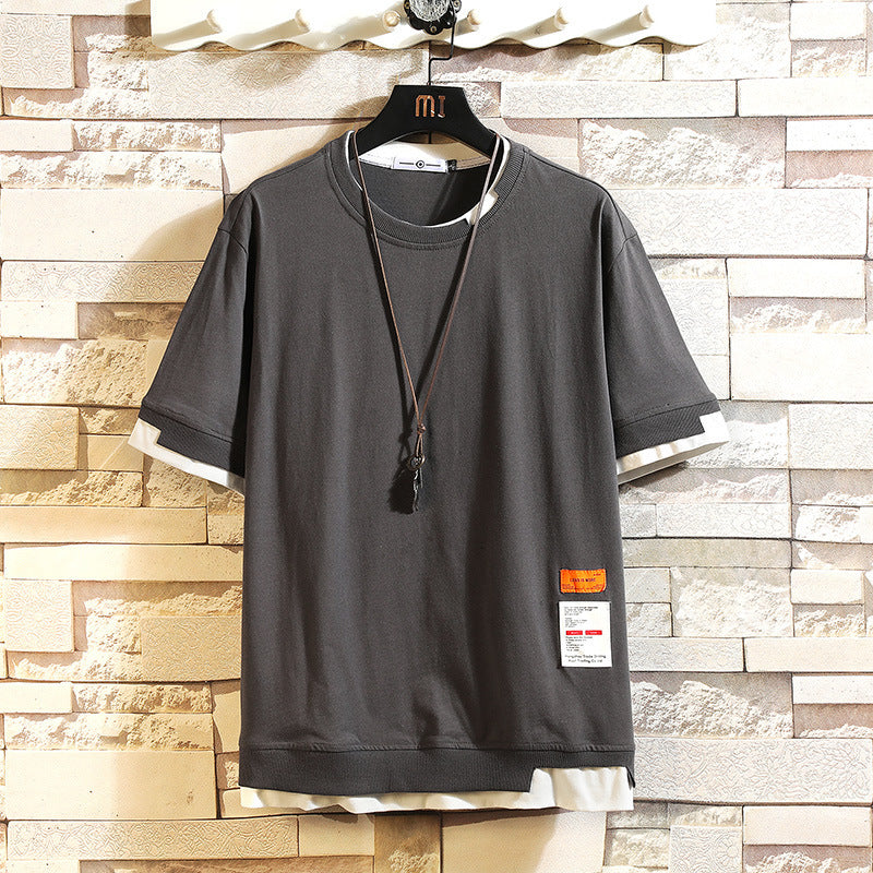Summer Japanese New Style Brick Wall Hanging Shot Short-sleeved Loose