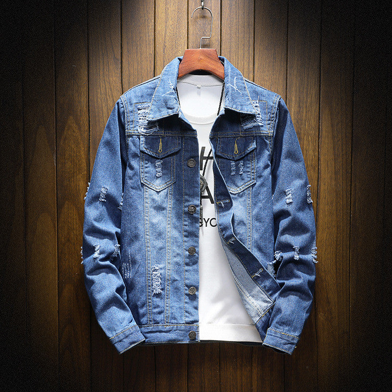 Japanese Denim Jacket Youth Slim Jacket Plus Size Casual Jacket