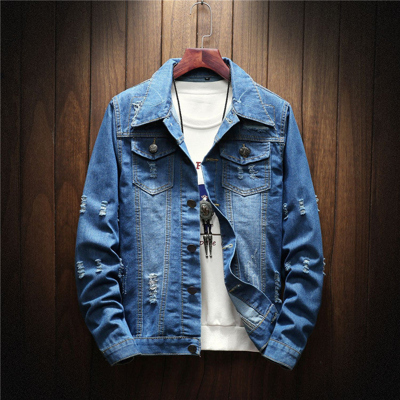 Japanese Denim Jacket Youth Slim Jacket Plus Size Casual Jacket