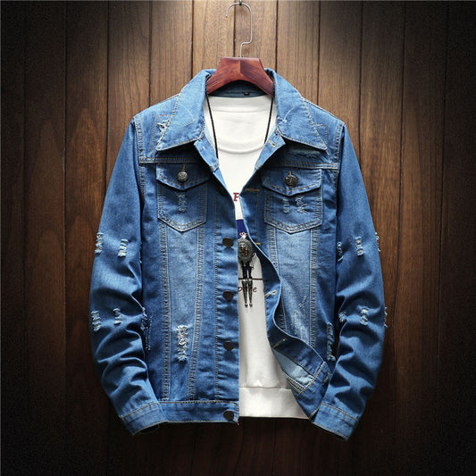 Japanese Denim Jacket Youth Slim Jacket Plus Size Casual Jacket