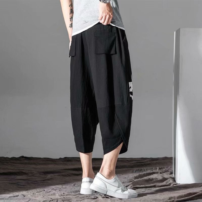 Japanese Loose Plus Size Cropped Trousers Thai Men's Bloomers