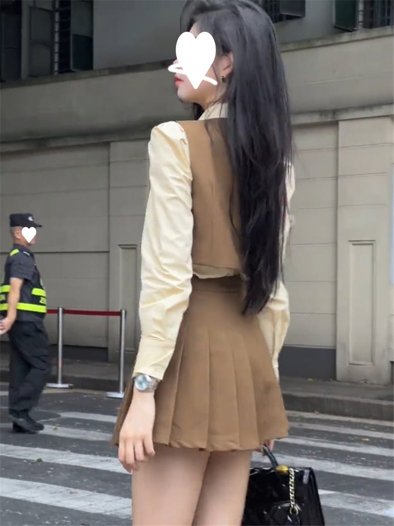 College Style Small Korean Drama Wear Three-piece Suit