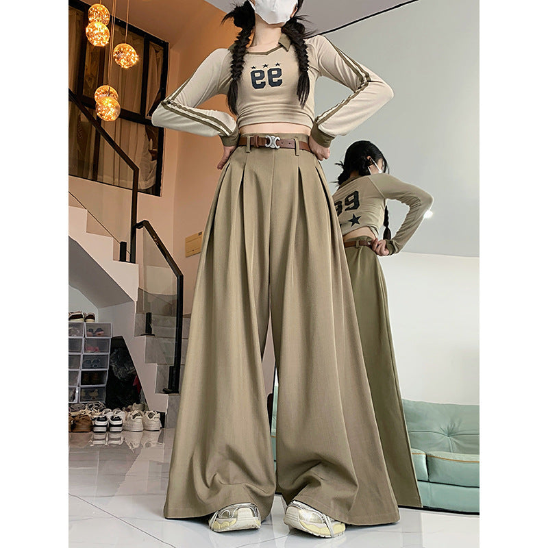 Women's Korean-style Loose Design Suit Pants Casual Pants