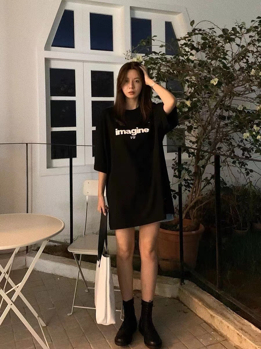 Loose Korean Letter T-shirt Top