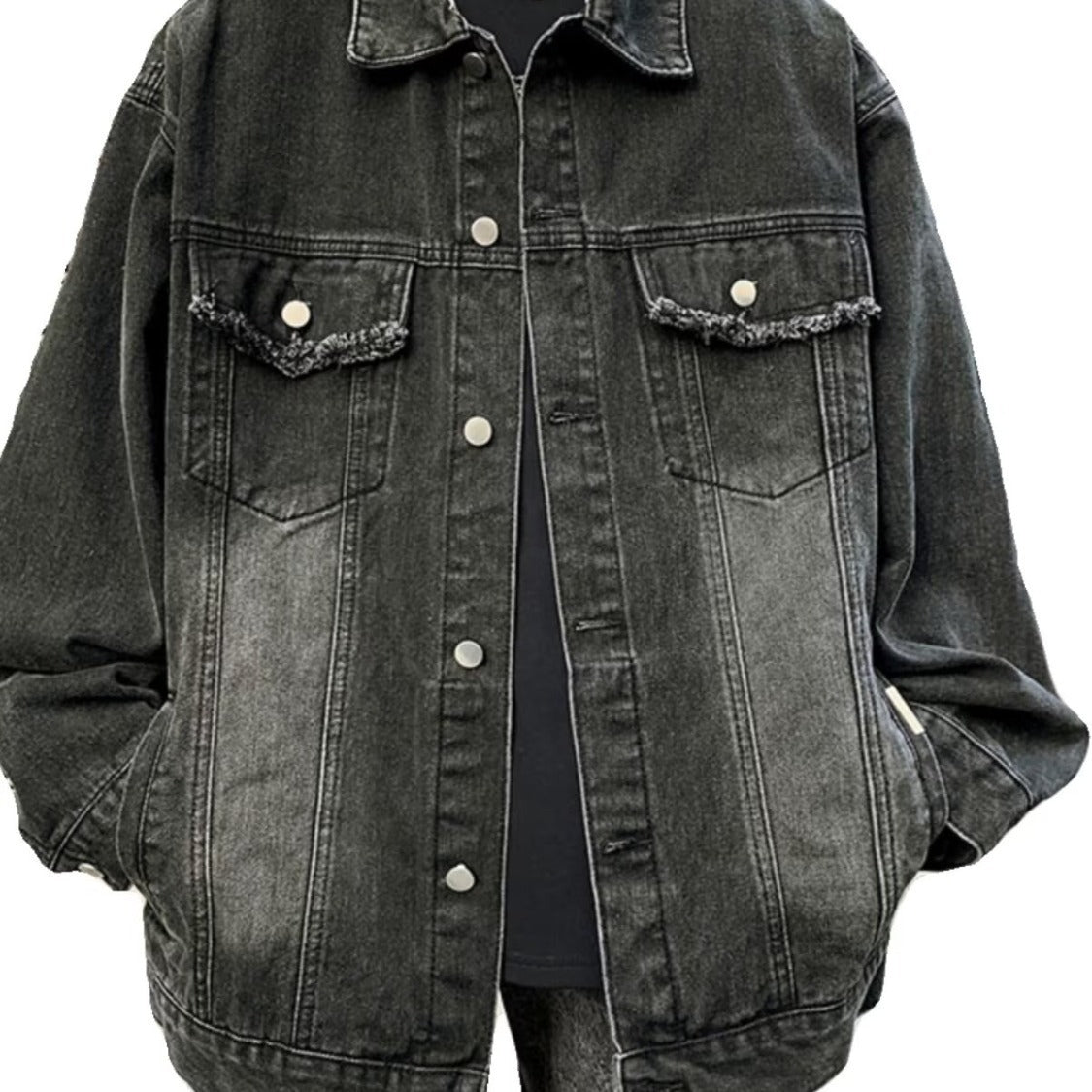 Tie-dyed Workwear Denim Washed Old Ruan Handsome Pilot Jacket