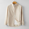 Summer Men's Cotton And Linen Casual Long Sleeve Shirt Thin