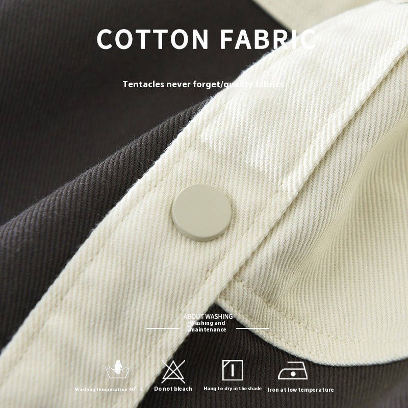 Workwear Stitching Men's Fashion Casual Versatile Artistic Loose Top