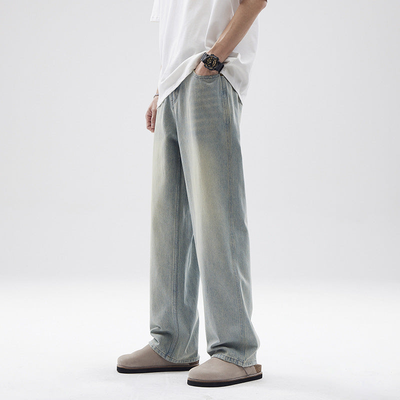 Retro Men's Straight Loose Wide-leg Pants