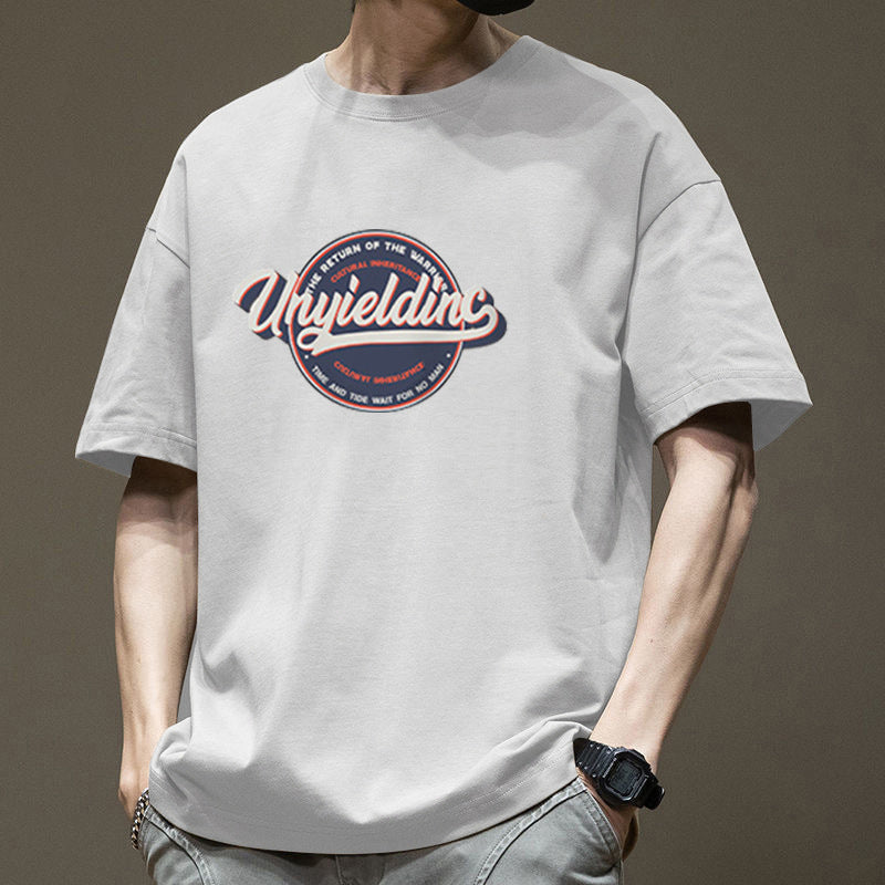 Men's Cotton Ins Round Neck Loose Top T-shirt