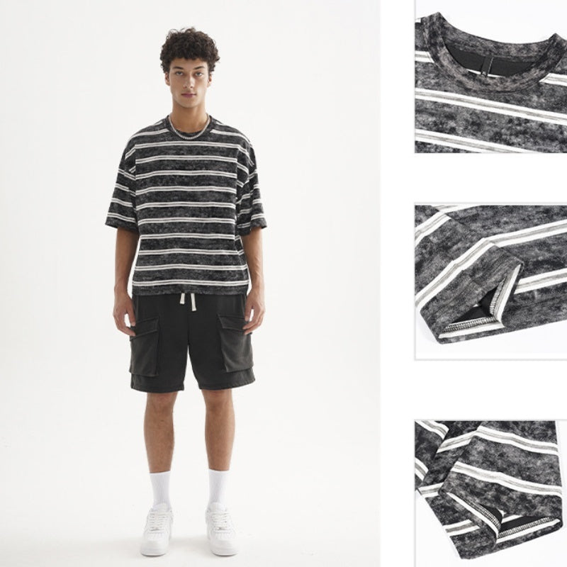 New Retro Style Striped T-shirt Loose