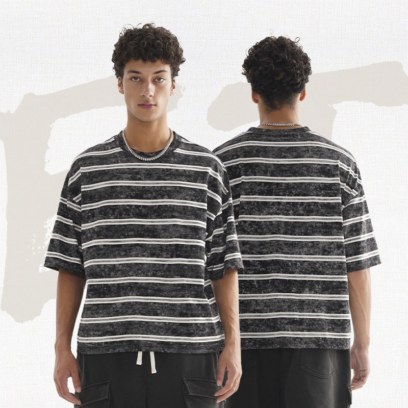 New Retro Style Striped T-shirt Loose