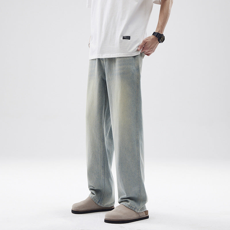 Retro Men's Straight Loose Wide-leg Pants