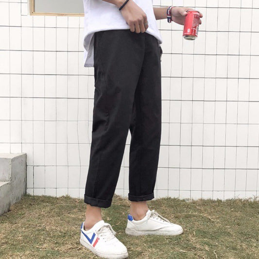 Men's Korean-style Casual Pure Color All-matching Overalls
