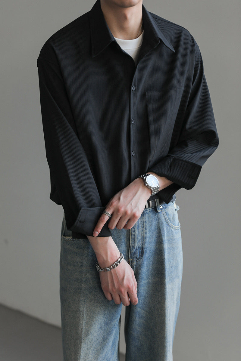 Men's Korean-style Loose Long-sleeved Shirt