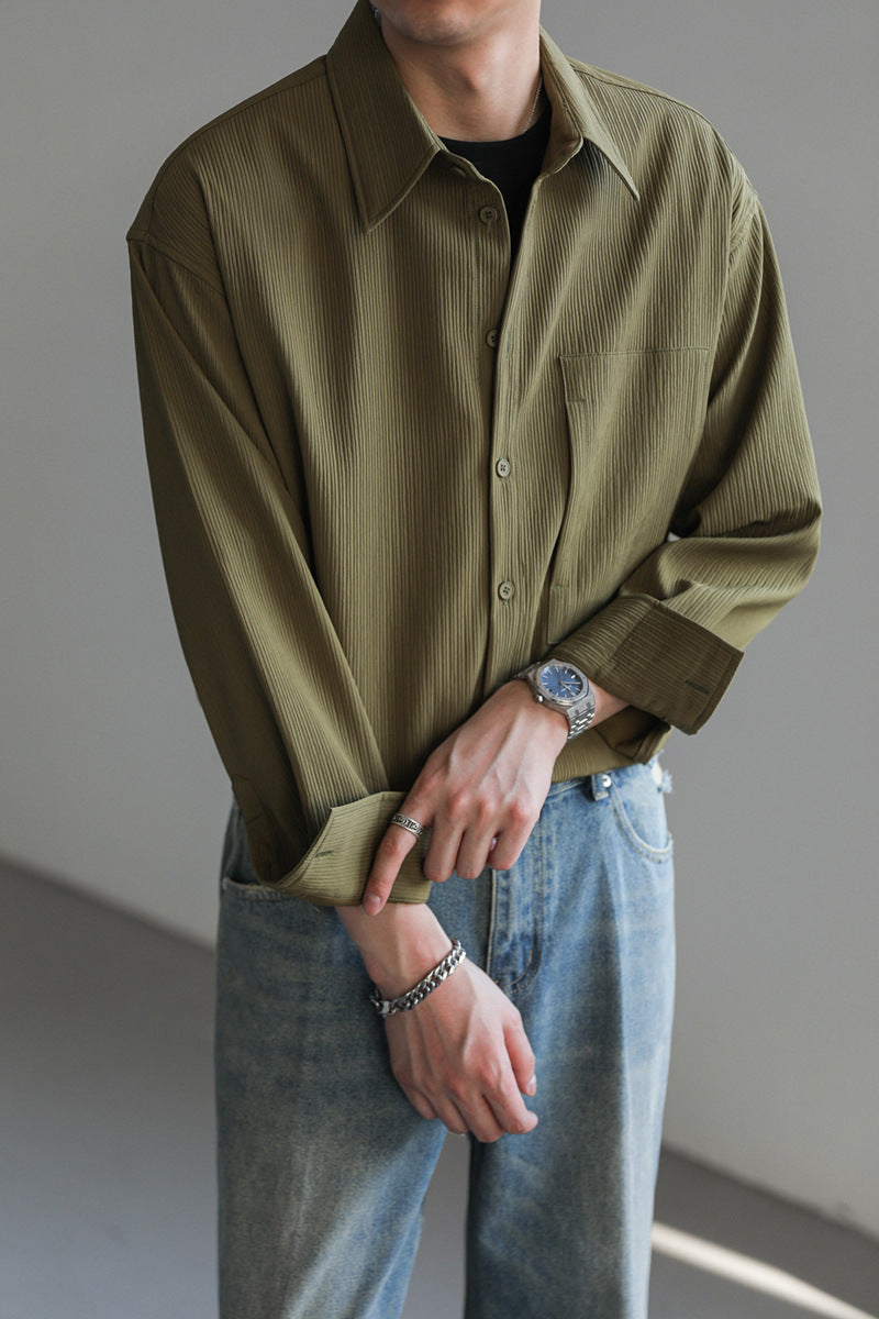Men's Korean-style Loose Long-sleeved Shirt