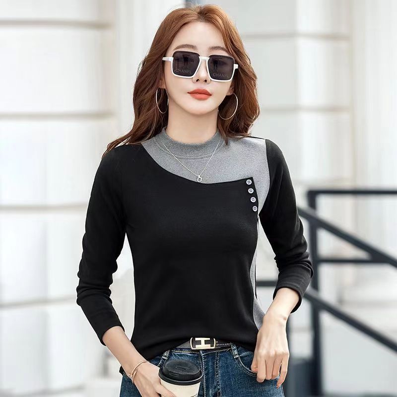 Fleece-lined Korean Style Slimming Bottoming Shirt Autumn And Winter