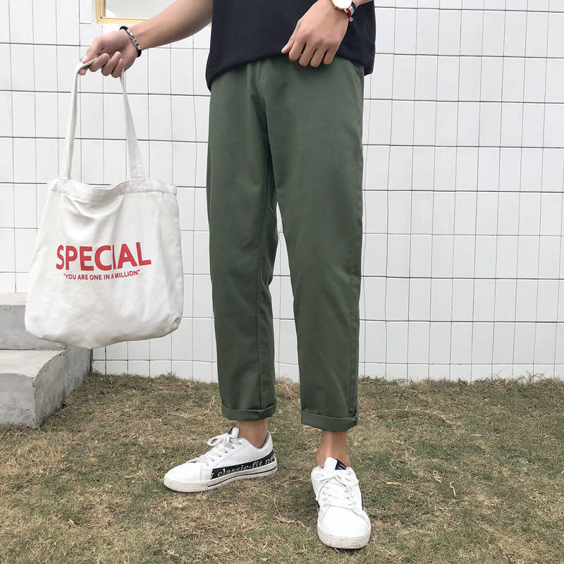 Men's Korean-style Casual Pure Color All-matching Overalls