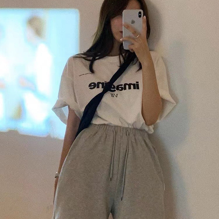 Loose Korean Letter T-shirt Top