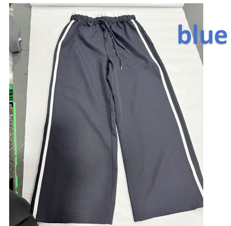 European And American Black Sports Straight Pants Leisure Commute