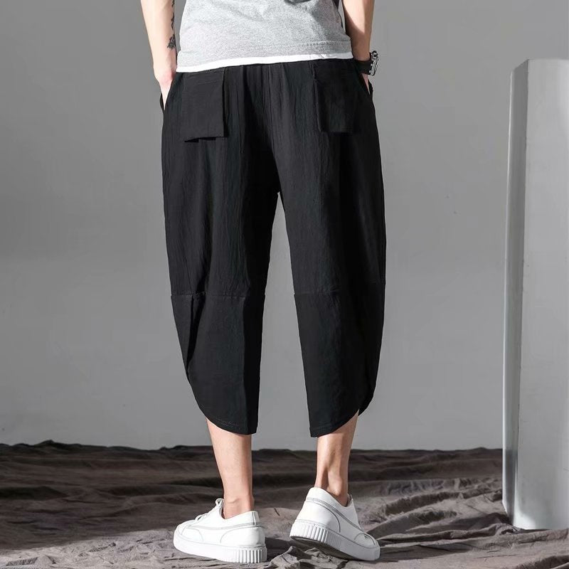 Japanese Loose Plus Size Cropped Trousers Thai Men's Bloomers
