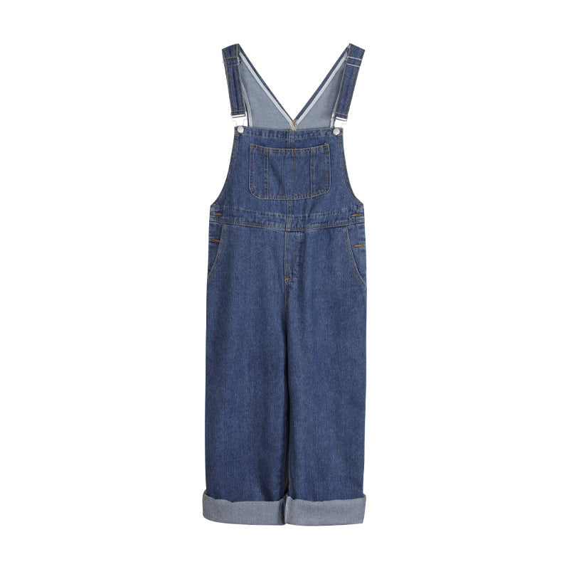 Fashion Personality Denim Suspender Pants For Women
