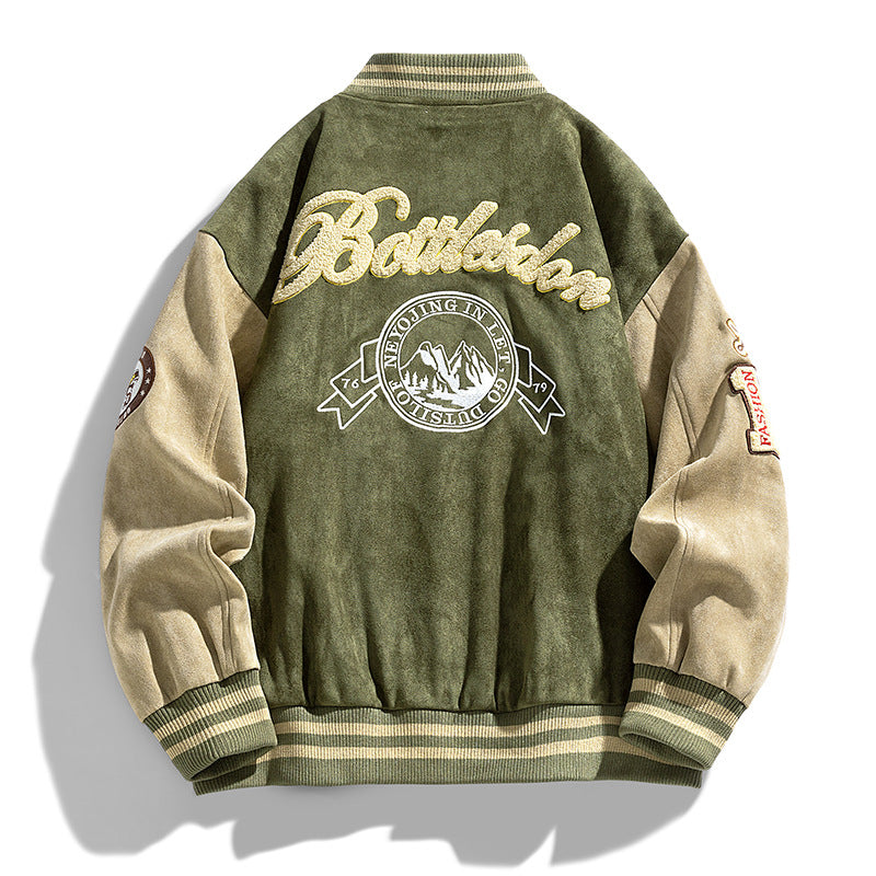 American Retro Loose Letter Baseball Jacket