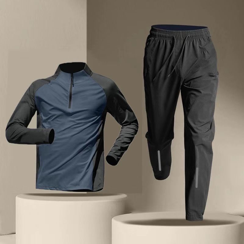 Half Zipper Training Wear Men's Quick Drying Clothes Long Sleeve Trousers Suit