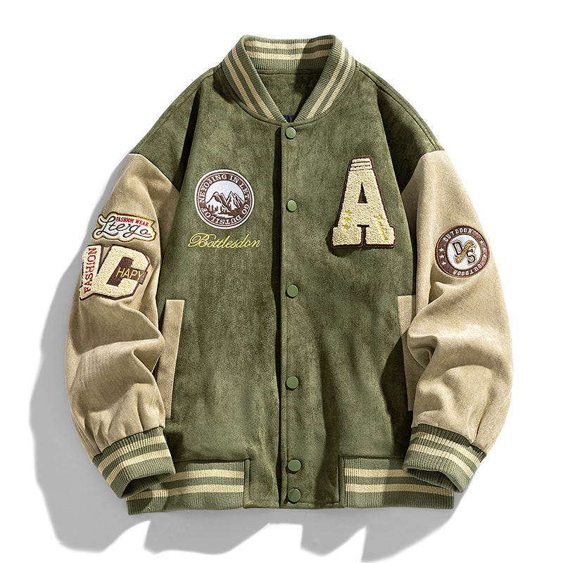 American Retro Loose Letter Baseball Jacket