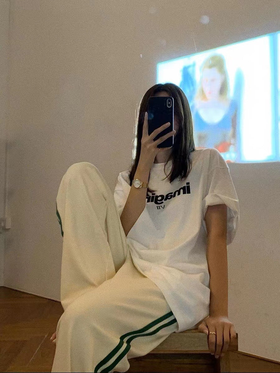 Loose Korean Letter T-shirt Top