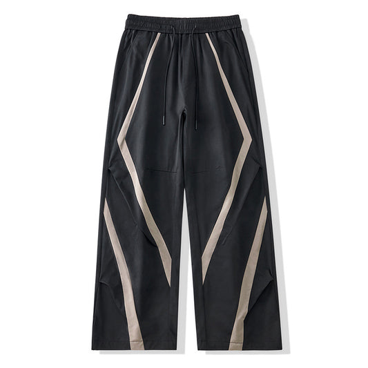 American Style Trend Mixed Color Stripe Casual Pants