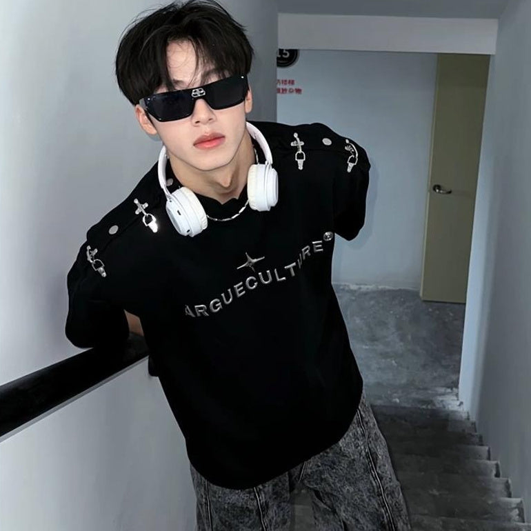 American Retro Short Sleeve T-shirt Men