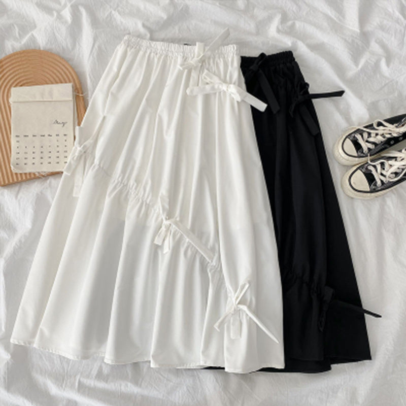 Women's Korean-style Sweet Elegance Loose Black A- Line Dress