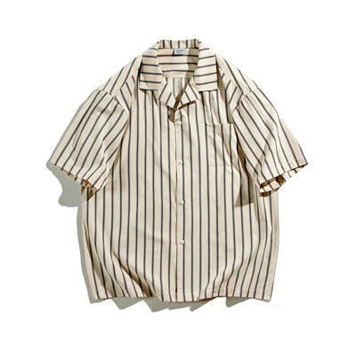 Japanese Vintage Polo Long Sleeve Striped Shirt
