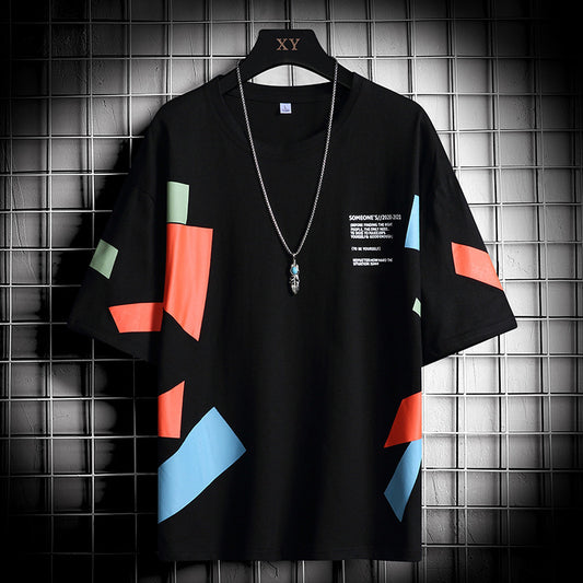 Japanese Loose Men's Half Sleeve Bottoming Top