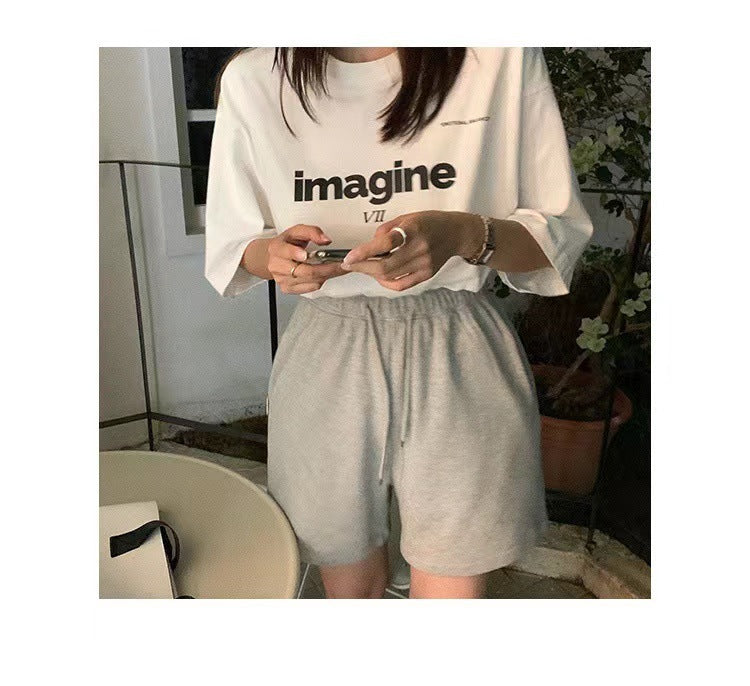 Loose Korean Letter T-shirt Top